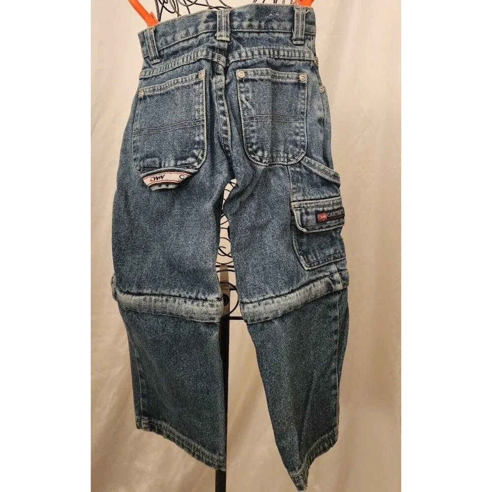Carters Watch the Wear Carpenter Denim Jeans Pants To Shorts Boys Size 4 Vintage